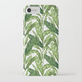 Tropical Leaves - White iPhone Case