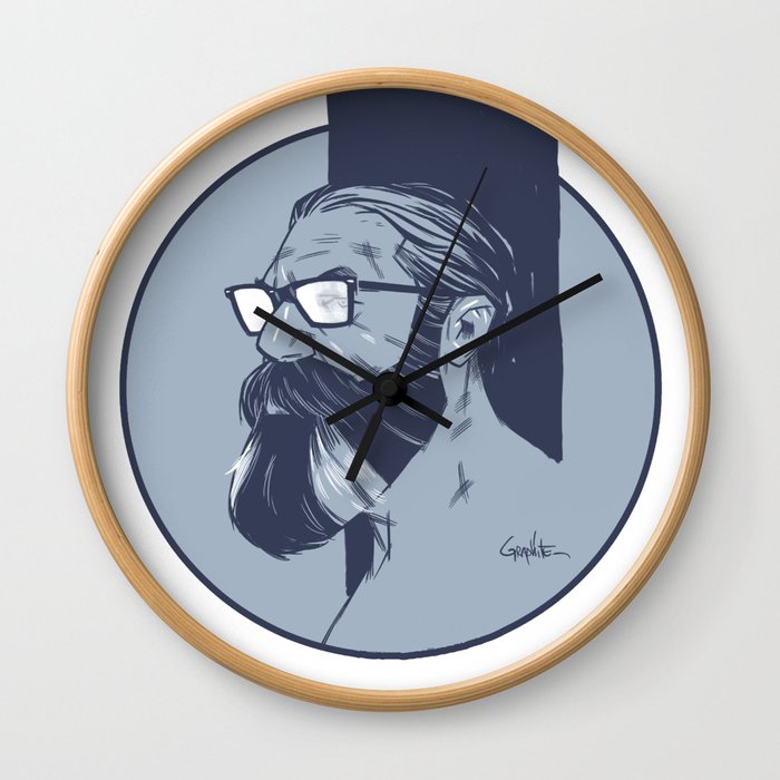 Beard and glasses Wall Clock