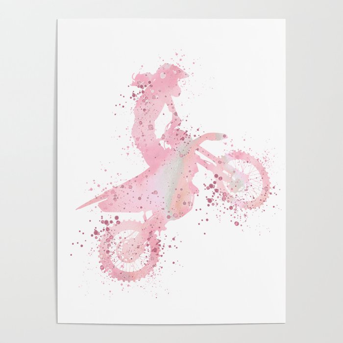 Dirt Biker Girl Silhouette 6 Motorcycle Decal Sticker 
