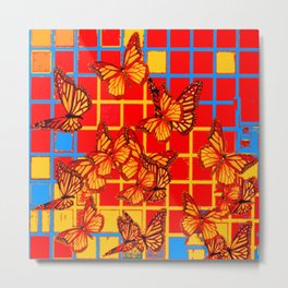  MONARCH BUTTERFLIES RED ABSTRACT PATTERN ART Metal Print | Vintage, Ink Pen, Abstractrugs, Butterflyart, Abstractcups, Monarchsart, Drawing, Digital Manipulation, Acrylic, Abstractcurtains 