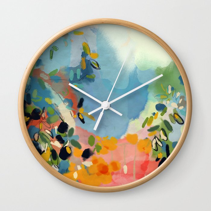 garden with sea view and olive tree Wall Clock