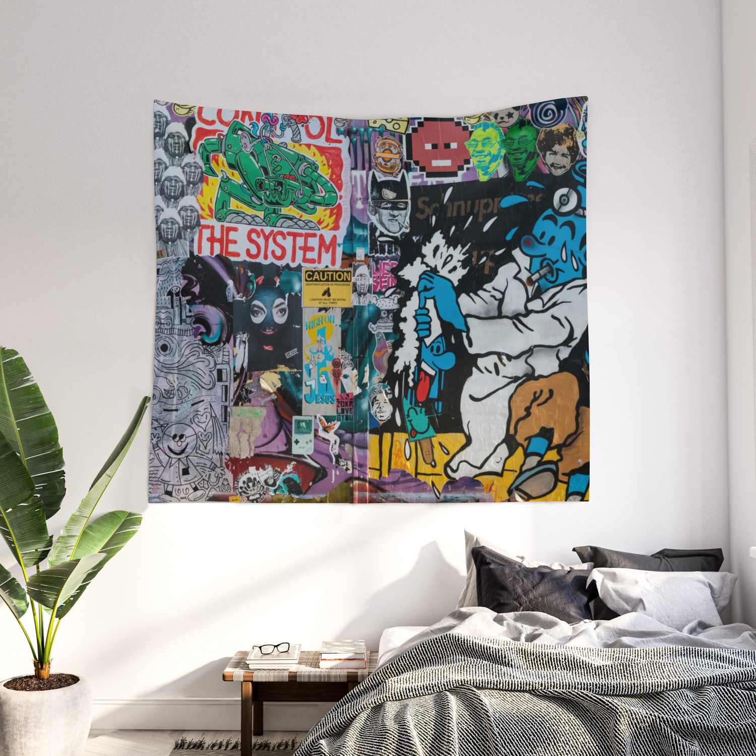 Sticker And Graffiti Wall Background 3 Berlin Street Art Photography Wall Tapestry By Ohaniki Society6