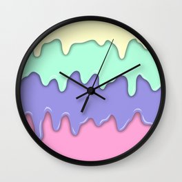 Pastel Ice Cream Melt Wall Clock