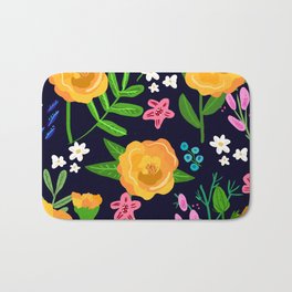 Birthday Flowers - October Marigold Pattern Bath Mat
