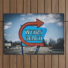 Vintage Weirs Beach Lake Winnipesaukee Neon Sign Outdoor Rug