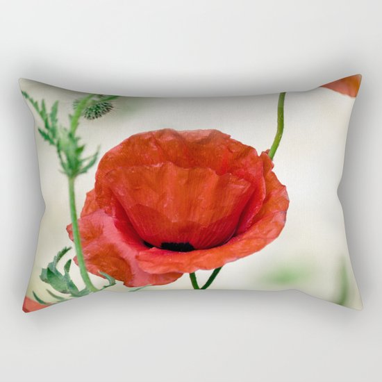 Red poppy Rectangular Pillow