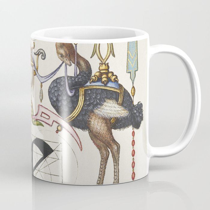 Calligraphic poster with ostriches Coffee Mug