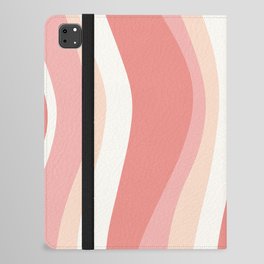 Retro Groovy Lines Abstract Pattern in Pink and Blush iPad Folio Case