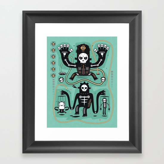 Chamanistik in blue Framed Art Print