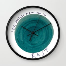 Permission to Rest Wall Clock