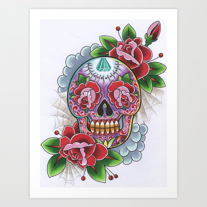 sugar skull Art Print
