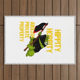 Hippity Hoppity Abolish Private Property Frog Meme design Outdoor Rug