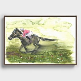 Race Horse Framed Canvas