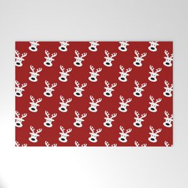 Reindeer on red background Welcome Mat