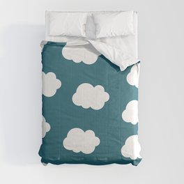 Puffy clouds in the sky Comforter