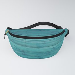 Turquoise Blue Wood Pattern Fanny Pack