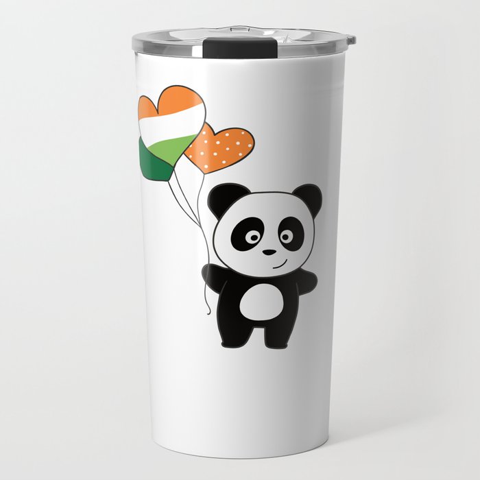 Panda With Ireland Balloons Cute Animals Happiness Travel Mug