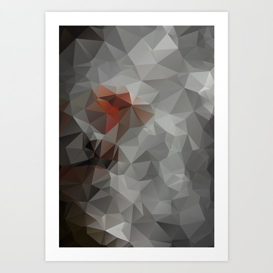 Abstract background of triangles polygon design bright colors Art Print