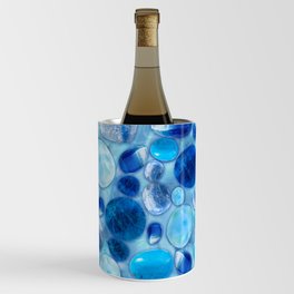 Blue Tumbled Gemstones abstract Wine Chiller