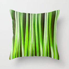 Tropical Green Riverweed Throw Pillow