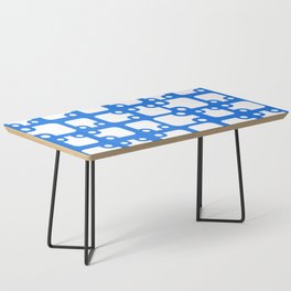 Mid Century Modern Abstract Pattern Blue 2 Coffee Table