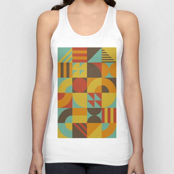 Bauhaus Art abstract pattern, vintage color style Tank Top