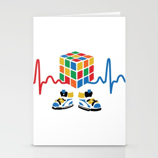 Heartbeat rubik cube / cube lover / cube game Stationery Cards