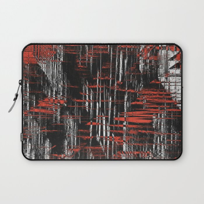 Red and Black Modern Art Laptop Sleeve