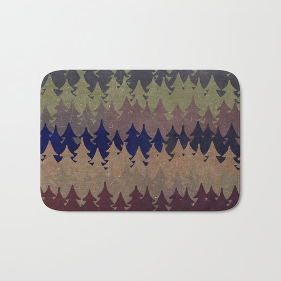 The secret forest at late afternoon- Dark tree pattern #Society6 Bath Mat