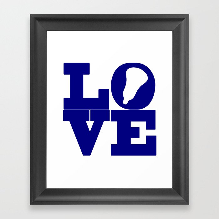 Lacrosse Love Navy Blue Framed Art Print