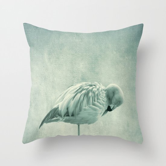 Flamingo Blues Throw Pillow