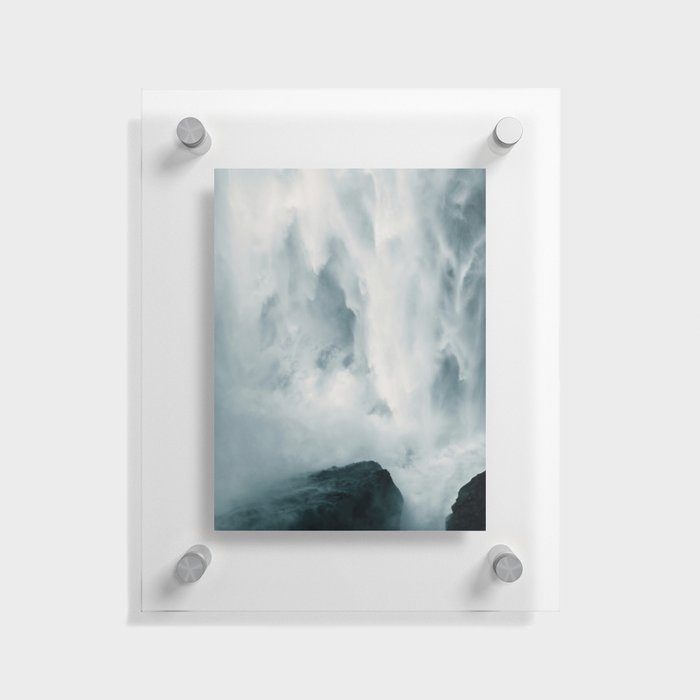 Close-up Of A Wild Waterfall In Iceland Floating Acrylic Print