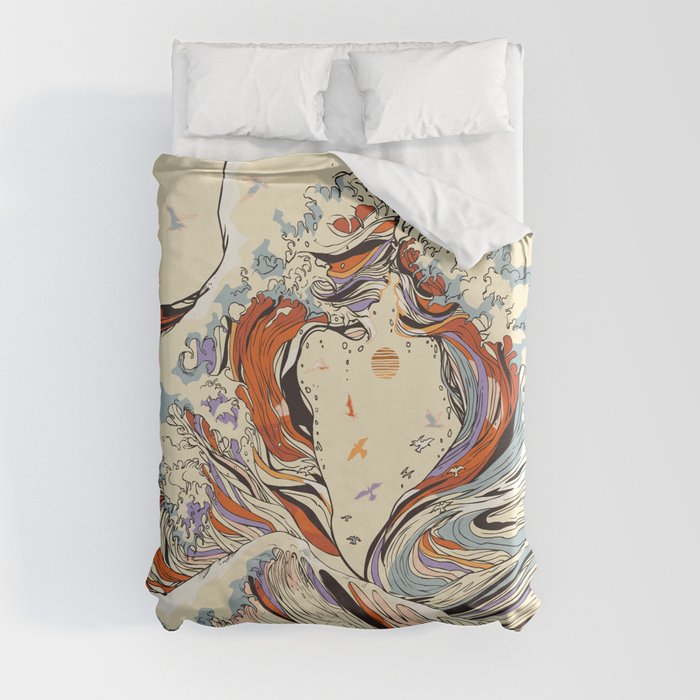 The Wave of Love Duvet Cover