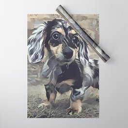 Long Haired Dachshund Wrapping Paper