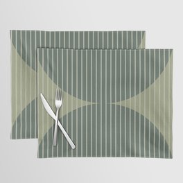 Abstraction Shapes 98 in Forest Sage Green Shades (Moon Phase Abstract)  Placemat