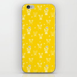 Yellow and White Hand Drawn Dog Puppy Pattern iPhone Skin