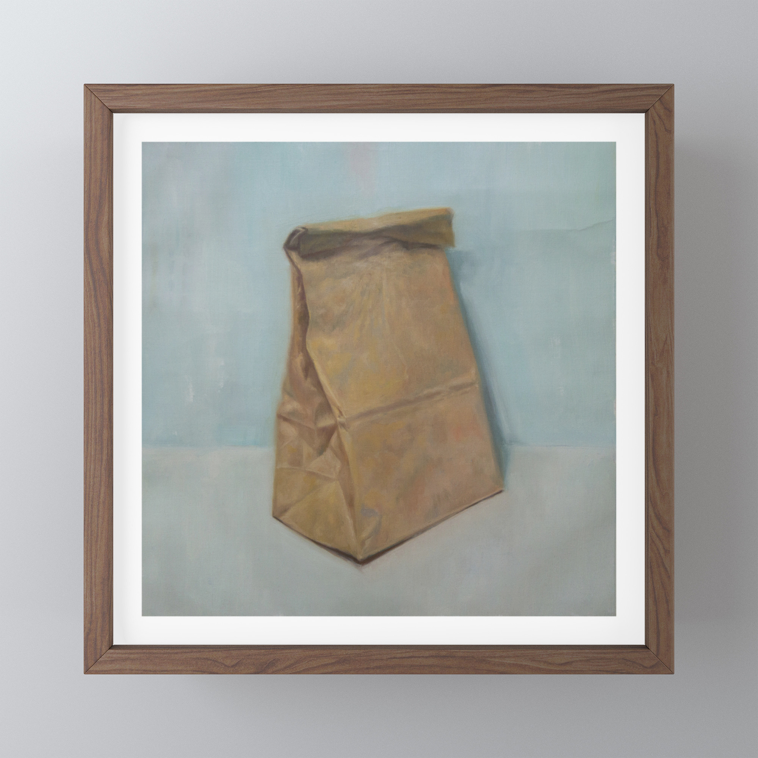 Schrodinger S Bubble Gum Brown Paper Bag Framed Mini Art Print
