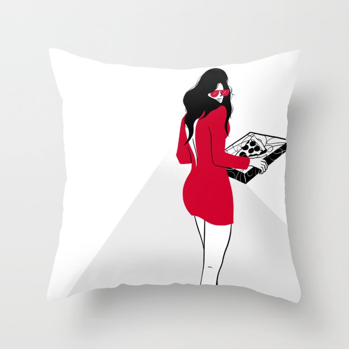foodie with a bootie. Throw Pillow
