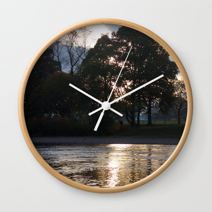 Sunset over River Ness Inverness Wall Clock