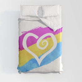 Pan heart - LGBTQ pride flag Duvet Cover