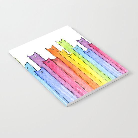 Rainbow of Cats Funny Whimsical Colorful Cat Animals Notebook