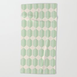Hexagonal Pattern VI Soft Green Beach Towel