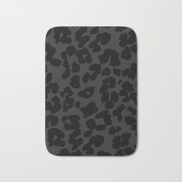 Black Leopard Print Pattern Bath Mat