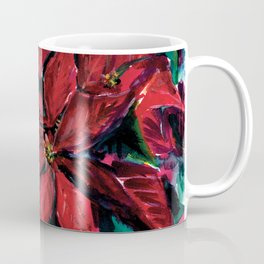 Red Christmas Flower Poinsettia floral painting watercolor Coffee Mug