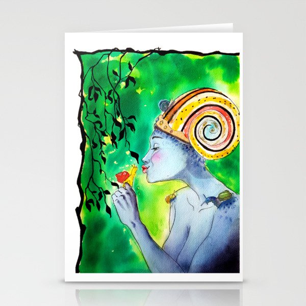Snail queen colored Stationery Cards