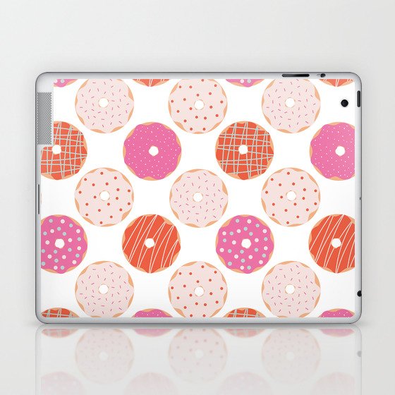 Donuts Pattern - Pink & Orange Laptop & iPad Skin