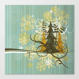 Christmas trees background Canvas Print