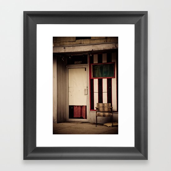 empty chair Framed Art Print