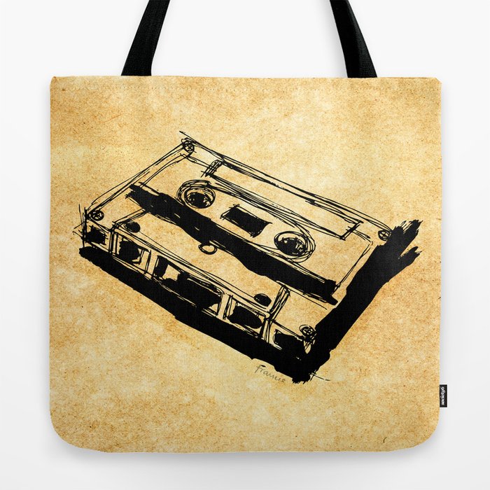 Retro Cassette Tape Tote Bag by Francis Fung