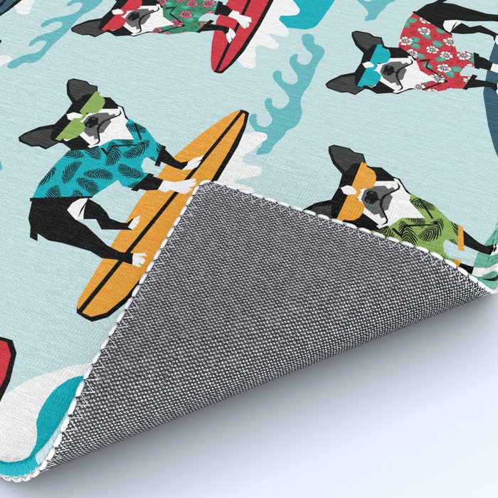 Boston Terrier Surfing Pattern Cute Pet Gifts Dog Lovers Boston Terriers Rug By Bostonterrier Society6